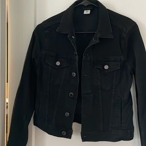 H&M Black Jean Jacket with Silver Buttons